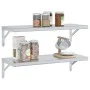 Estantes de pared 2 uds acero inoxidable plateado 75x30x3 cm de , Estantes y estanterías - Ref: Foro24-30282, Precio: 53,35 €...