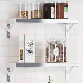 Shelf brackets 4 pcs stainless steel silver 15x2.5x11.5 cm by , Shelves and shelves - Ref: Foro24-30296, Price: 16,07 €, Disc...