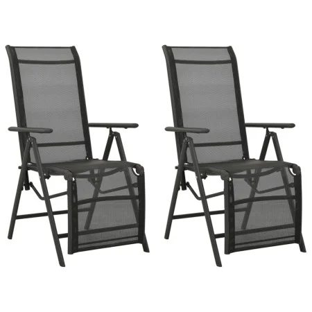 Liegender Gartenstuhl, 2 Stück, aus schwarzem Textilene-Aluminium von vidaXL, Gartenstühle - Ref: Foro24-312195, Preis: 174,6...