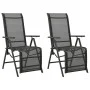 Silla de jardín reclinables 2 uds textileno aluminio negro de vidaXL, Sillas de jardín - Ref: Foro24-312195, Precio: 174,63 €...
