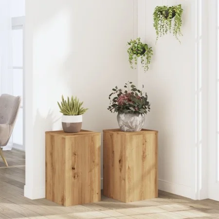 Pflanzenständer 2 Stück Eichenholz Artisan 30x30x50 cm von , Topfständer - Ref: Foro24-852923, Preis: 59,18 €, Rabatt: %