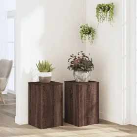 Soportes de plantas 2 uds madera marrón roble 30x30x50 cm de , Soportes para macetas - Ref: Foro24-852921, Precio: 51,61 €, D...