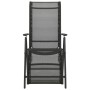 Silla de jardín reclinables 2 uds textileno aluminio negro