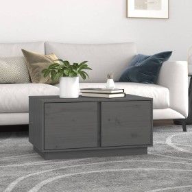 Couchtisch aus massivem grauem Kiefernholz, 80 x 50 x 40 cm von vidaXL, Couchtisch - Ref: Foro24-814421, Preis: 68,35 €, Raba...