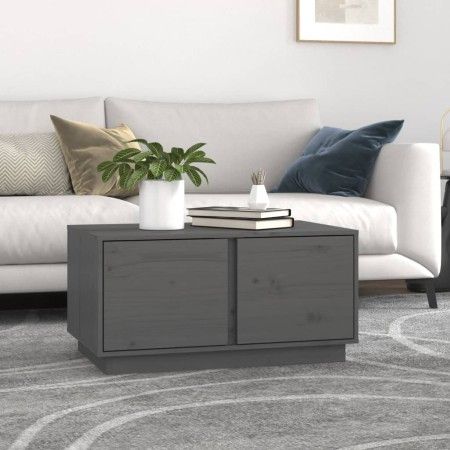 Couchtisch aus massivem grauem Kiefernholz, 80 x 50 x 40 cm von vidaXL, Couchtisch - Ref: Foro24-814421, Preis: 68,35 €, Raba...
