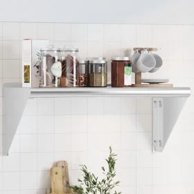 Estante de pared de acero inoxidable plateado 75x30x31 cm de , Estantes y estanterías - Ref: Foro24-30275, Precio: 48,17 €, D...