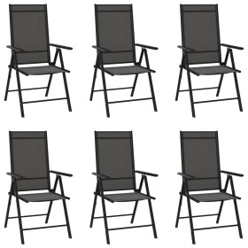Folding garden chairs 6 units black textilene by vidaXL, Garden chairs - Ref: Foro24-312179, Price: 298,99 €, Discount: %