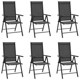Klappbare Gartenstühle 6 Einheiten aus schwarzem Textilene von vidaXL, Gartenstühle - Ref: Foro24-312179, Preis: 294,79 €, Ra...