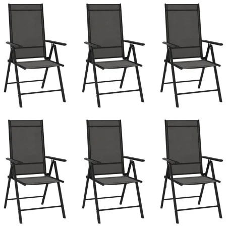 Klappbare Gartenstühle 6 Einheiten aus schwarzem Textilene von vidaXL, Gartenstühle - Ref: Foro24-312179, Preis: 294,79 €, Ra...