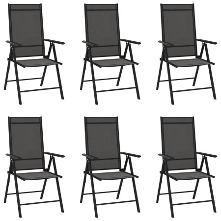Klappbare Gartenstühle 6 Einheiten aus schwarzem Textilene von vidaXL, Gartenstühle - Ref: Foro24-312179, Preis: 298,99 €, Ra...