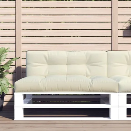 Cushion for pallet sofa in cream fabric 120x40x12 cm by , Cushions for chairs and sofas - Ref: Foro24-360625, Price: 35,66 €,...