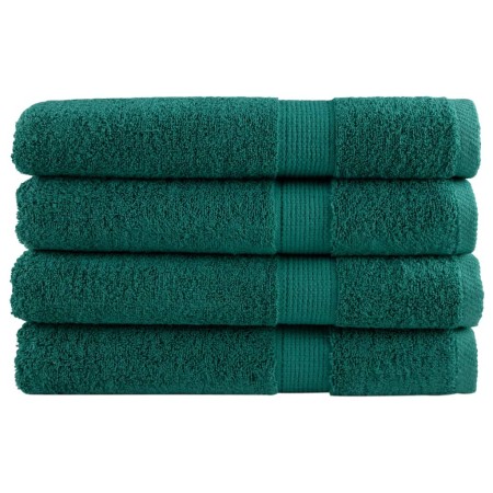 Premium-Handtücher, 4 Stück, 100 % Baumwolle, grün, 100x200 cm, 600 g/m². von , Handtücher - Ref: Foro24-137342, Preis: 112,2...