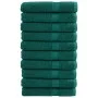 Toallas de sauna 10 uds 100% algodón verde 80x200 cm 600 gsm de , Toallas - Ref: Foro24-137340, Precio: 178,92 €, Descuento: %