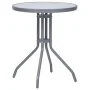 Light gray steel and glass garden table 60 cm by vidaXL, Garden tables - Ref: Foro24-312213, Price: 53,64 €, Discount: %