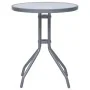 Light gray steel and glass garden table 60 cm by vidaXL, Garden tables - Ref: Foro24-312213, Price: 53,64 €, Discount: %