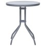 Mesa de jardín de acero y vidrio gris claro 60 cm