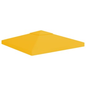 Toldo de cenador 2 niveles 310 g/m² 3x3 m amarillo