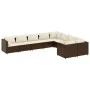 Set de sofás de jardín 9 pzas y cojines ratán sintético marrón de , Conjuntos de jardín - Ref: Foro24-3308313, Precio: 581,88...