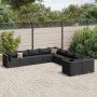 Set of garden sofas and cushions 10 pieces synthetic black rattan by , Garden sets - Ref: Foro24-3308347, Price: 817,98 €, Di...