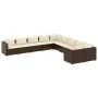 Garden sofa set 10 pieces and brown synthetic rattan cushions by , Garden sets - Ref: Foro24-3308345, Price: 652,61 €, Discou...