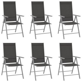Folding garden chairs 6 units black textilene by vidaXL, Garden chairs - Ref: Foro24-312183, Price: 288,39 €, Discount: %