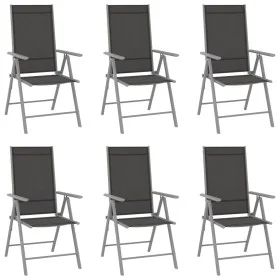 Klappbare Gartenstühle 6 Einheiten aus schwarzem Textilene von vidaXL, Gartenstühle - Ref: Foro24-312183, Preis: 274,97 €, Ra...