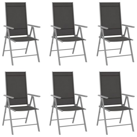 Klappbare Gartenstühle 6 Einheiten aus schwarzem Textilene von vidaXL, Gartenstühle - Ref: Foro24-312183, Preis: 289,07 €, Ra...