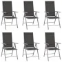 Sillas de jardín plegables 6 unidades textilene negro de vidaXL, Sillas de jardín - Ref: Foro24-312183, Precio: 283,59 €, Des...