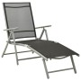 Klappliege aus schwarzem und silbernem Textilene und Aluminium von vidaXL, Liegen - Ref: Foro24-312191, Preis: 103,81 €, Raba...