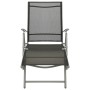 Tumbona plegable textilene y aluminio negro y plateado de vidaXL, Tumbonas - Ref: Foro24-312191, Precio: 91,22 €