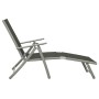 Tumbona plegable textilene y aluminio negro y plateado de vidaXL, Tumbonas - Ref: Foro24-312191, Precio: 91,22 €