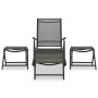 3-teiliges Gartenmöbel-Set aus schwarzem Textilene-Aluminium von vidaXL, Gartensets - Ref: Foro24-312198, Preis: 96,05 €, Rab...