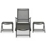 Set de muebles de jardín 3 piezas textilene aluminio negro de vidaXL, Conjuntos de jardín - Ref: Foro24-312198, Precio: 95,29...