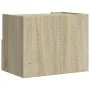 Wall-mounted bedside table in smoked oak color, measuring 45x30x35 cm. by , Nightstands - Ref: Foro24-848315, Price: 41,62 €,...