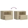 Wall-mounted bedside table in smoked oak color, measuring 45x30x35 cm. by , Nightstands - Ref: Foro24-848315, Price: 41,62 €,...