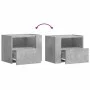 Wall-mounted bedside tables 2 units gray concrete 45x30x35 cm by , Nightstands - Ref: Foro24-848317, Price: 42,68 €, Discount: %