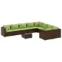 Garden sofa set 10 pieces and brown synthetic rattan cushions by , Garden sets - Ref: Foro24-3308326, Price: 720,35 €, Discou...