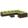 Set de sofás de jardín 10 pzas y cojines ratán sintético marrón de , Conjuntos de jardín - Ref: Foro24-3308326, Precio: 732,6...