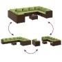 Garden sofa set 10 pieces and brown synthetic rattan cushions by , Garden sets - Ref: Foro24-3308326, Price: 720,35 €, Discou...