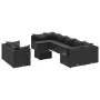 Set of garden sofas and cushions 10 pieces synthetic black rattan by , Garden sets - Ref: Foro24-3308307, Price: 699,78 €, Di...
