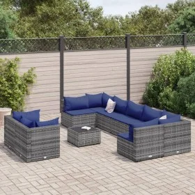 Garden sofa set with 10 pieces of synthetic gray rattan cushions by , Garden sets - Ref: Foro24-3308311, Price: 622,09 €, Dis...
