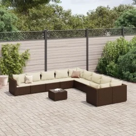 Garden sofa set 11 pcs with brown synthetic rattan cushions by , Garden sets - Ref: Foro24-3308353, Price: 725,64 €, Discount: %