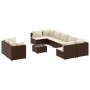 Gartensofa-Set, 10-teilig, mit braunen Kissen aus synthetischem Rattan. von , Gartensets - Ref: Foro24-3308305, Preis: 798,25...