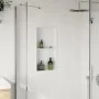 Shower niche in matte white stainless steel, 32x62x9 cm by , Shower walls and screens - Ref: Foro24-4005135, Price: 117,38 €,...