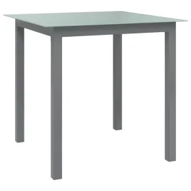 Light gray aluminum and glass garden table 80x80x74 cm by vidaXL, Garden tables - Ref: Foro24-312203, Price: 132,10 €, Discou...