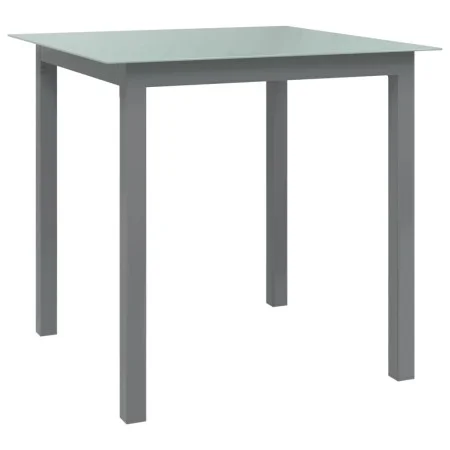 Light gray aluminum and glass garden table 80x80x74 cm by vidaXL, Garden tables - Ref: Foro24-312203, Price: 132,04 €, Discou...