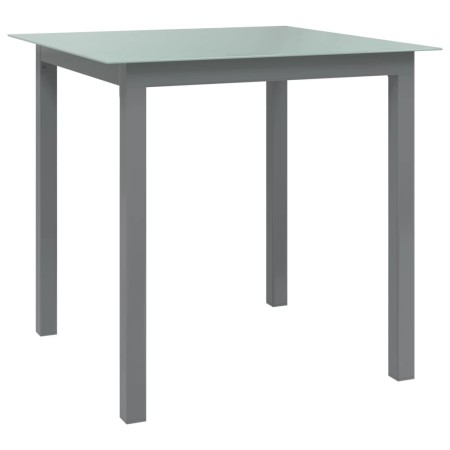 Mesa de jardín de aluminio y vidrio gris claro 80x80x74 cm de vidaXL, Mesas de jardín - Ref: Foro24-312203, Precio: 135,82 €,...
