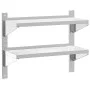 Edelstahl-Wandregal silber 75x30x60 cm von , Regale und Regale - Ref: Foro24-30313, Preis: 50,40 €, Rabatt: %