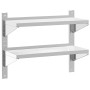 Estante de pared acero inoxidable plateado 75x30x60 cm de , Estantes y estanterías - Ref: Foro24-30313, Precio: 55,60 €, Desc...