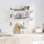 Estante de pared acero inoxidable plateado 75x30x60 cm de , Estantes y estanterías - Ref: Foro24-30313, Precio: 55,60 €, Desc...